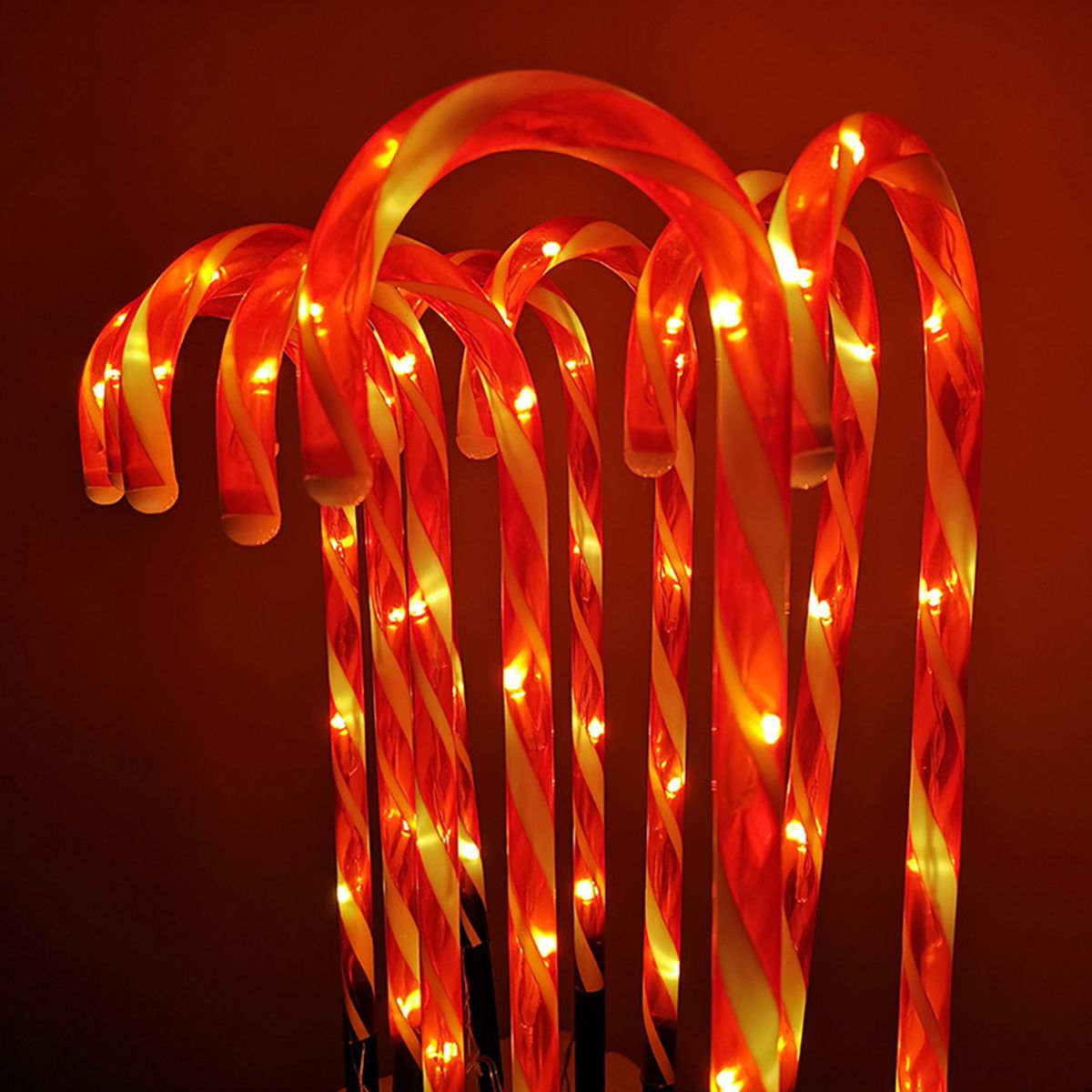 Christmas Yard Cane Lights, Candy 10 Pack Cane Pathway