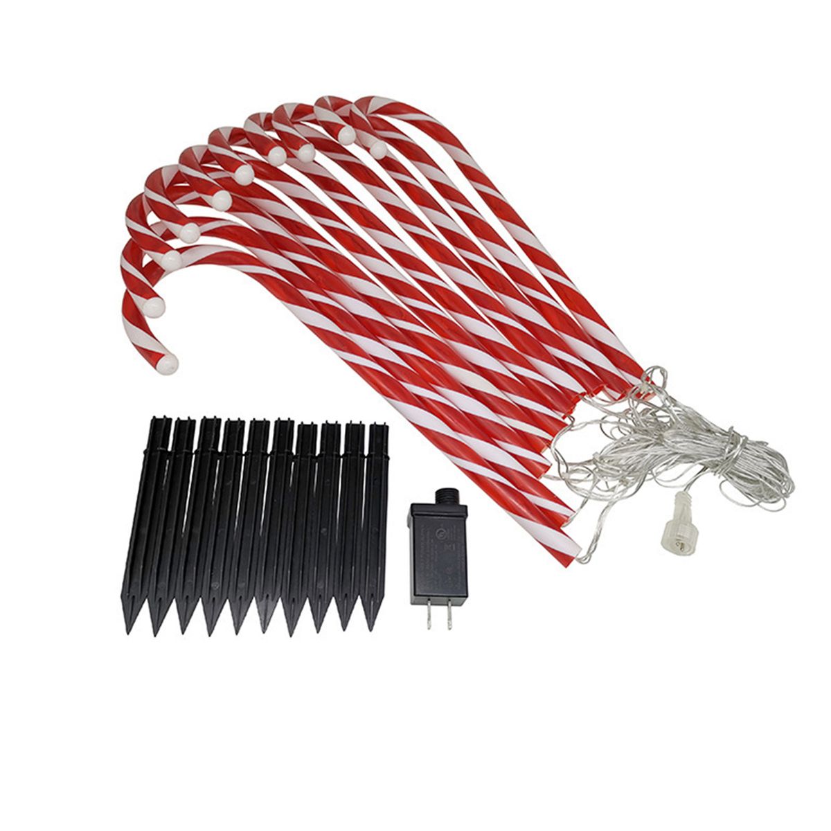 Christmas Yard Cane Lights, Candy 10 Pack Cane Pathway