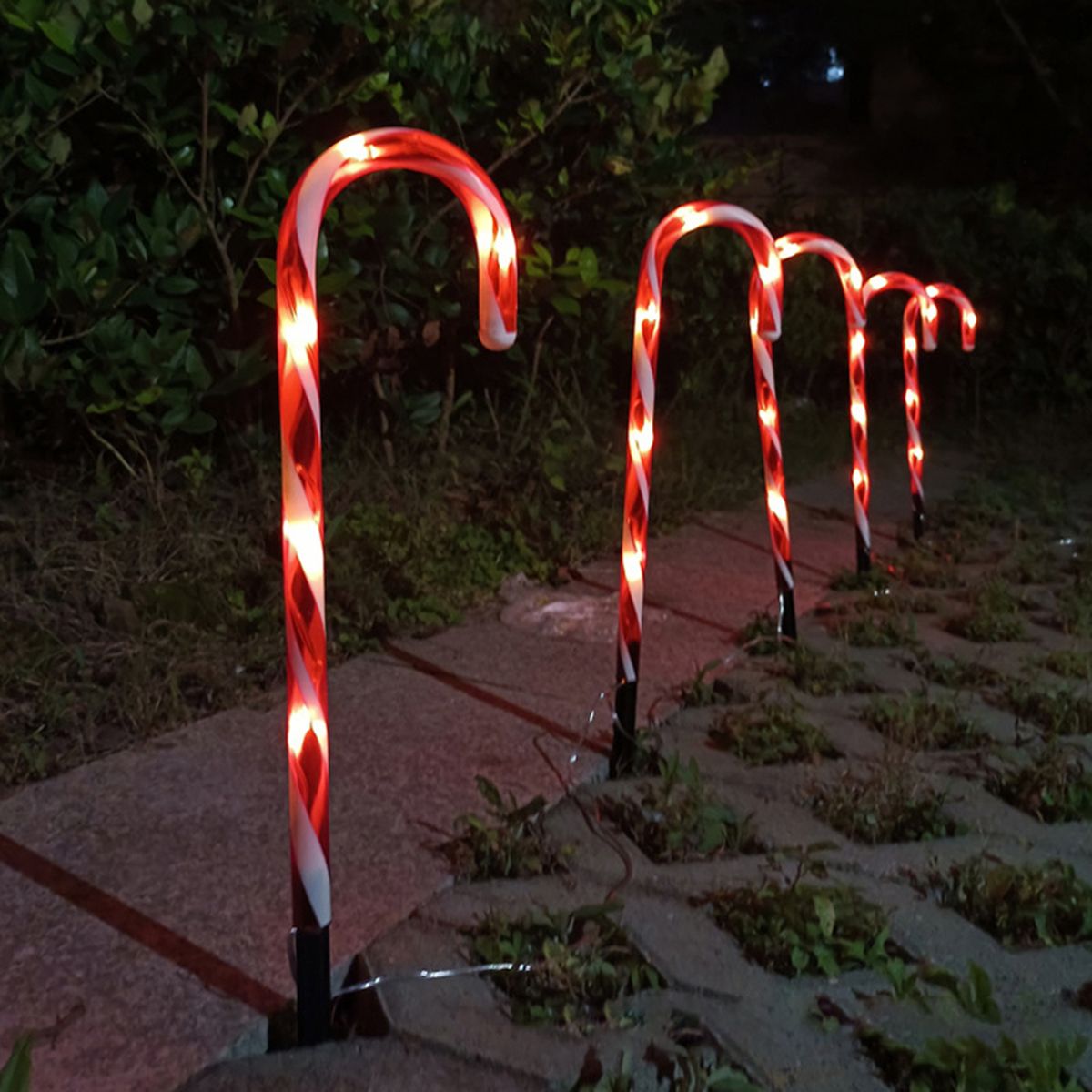 Christmas Yard Cane Lights, Candy 10 Pack Cane Pathway