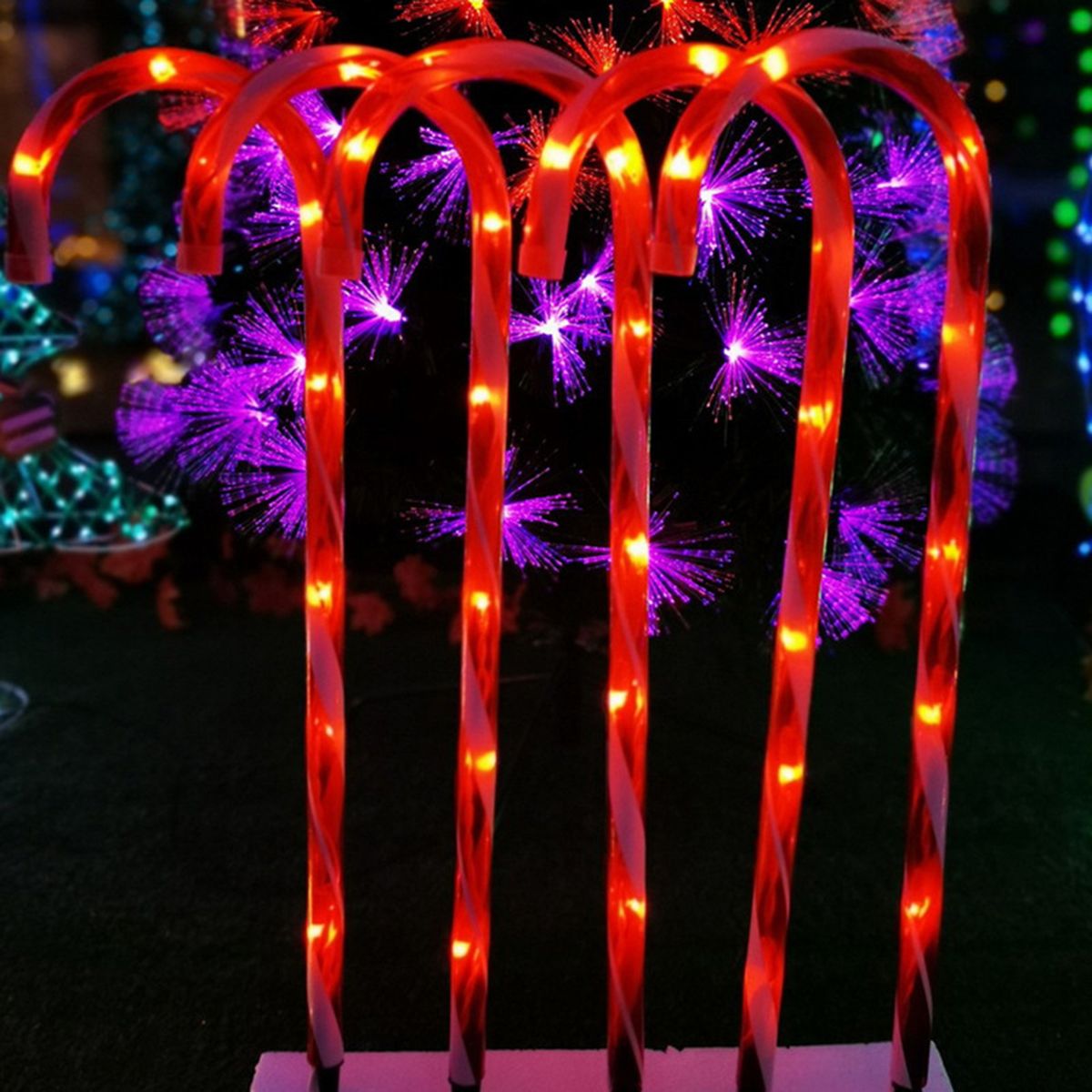 Christmas Yard Cane Lights, Candy 10 Pack Cane Pathway