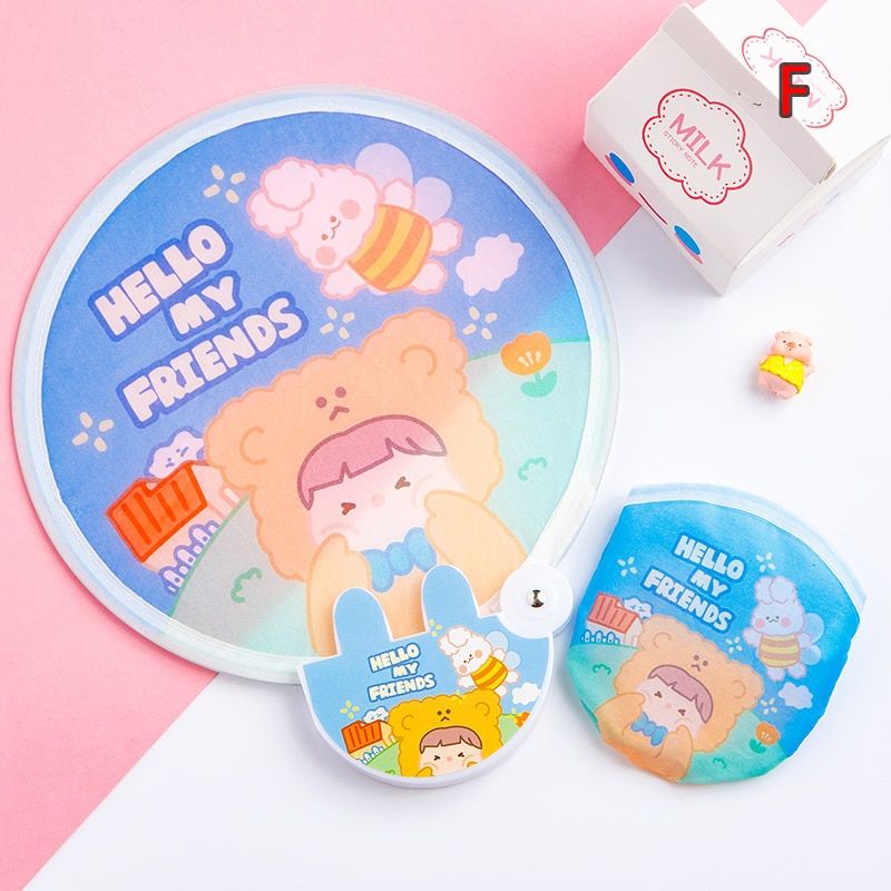 Fashion Summer Cute Cartoon Small Folding Hand Fan Children
