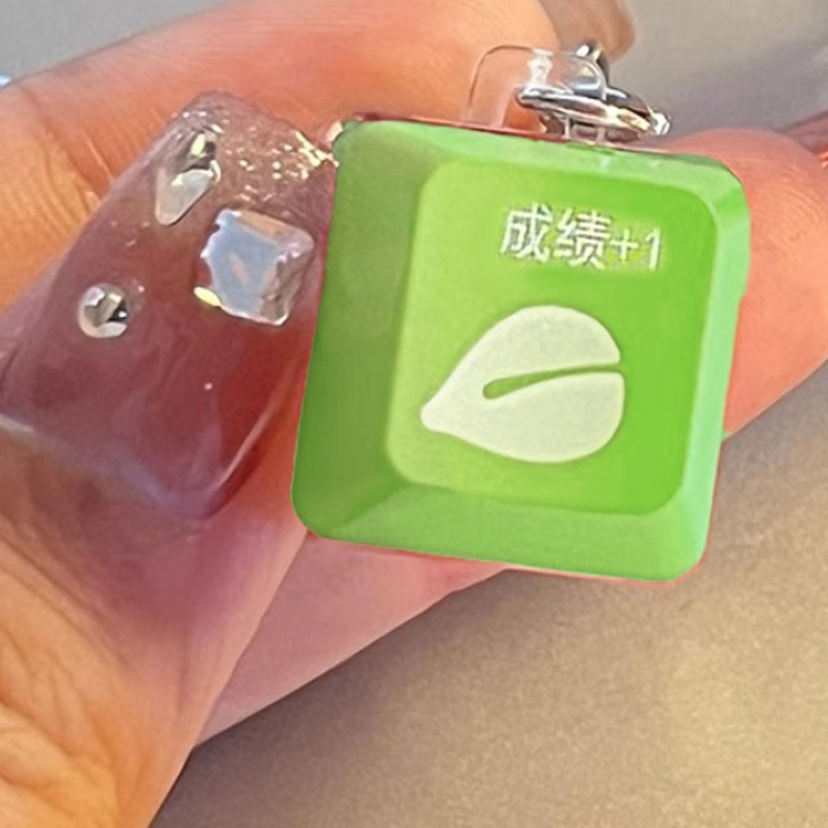 Mechanical Keyboard Lover Keychain Versatile Stress for Keyboard Green