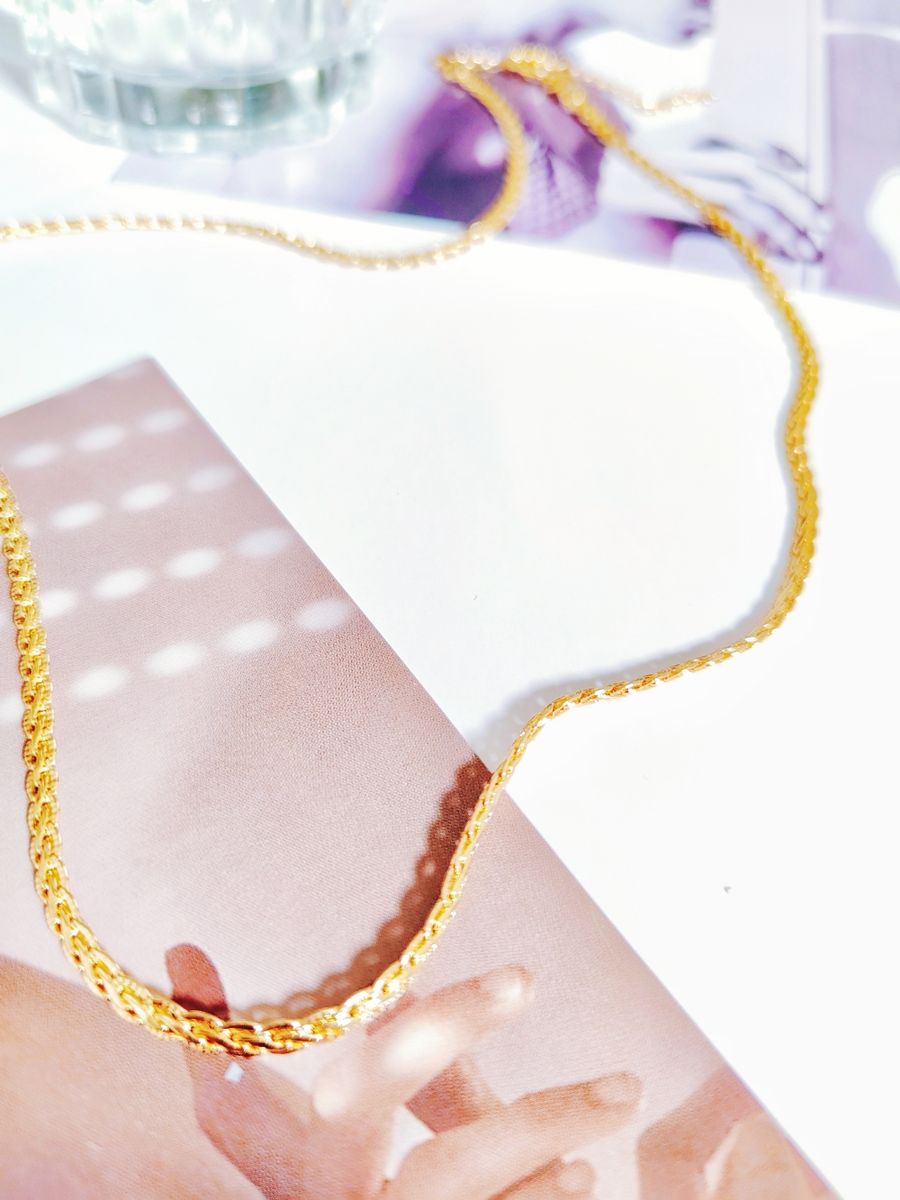 18K Real Gold Plated Solid Copper Necklace For Lady Chain Women's Necklace