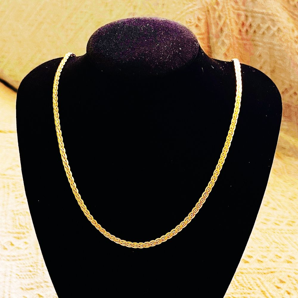 18K Real Gold Plated Solid Copper Necklace For Lady Chain Women's Necklace