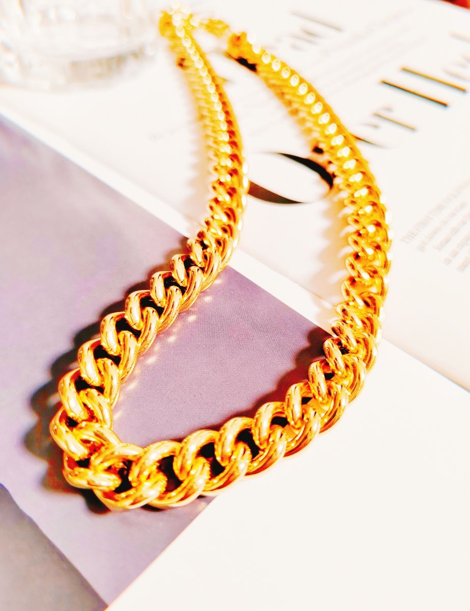 18K Real Gold Plated Copper Necklace For Women Chain Women's Necklace