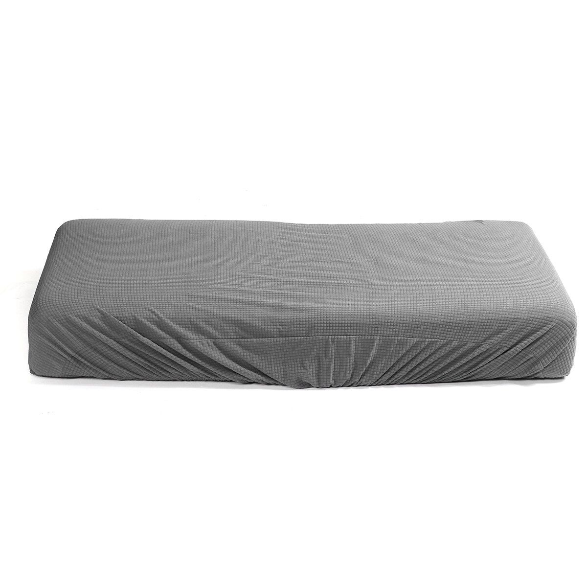 Sofa Slipcover 3 Seater 130-200cm Solid Polyester Couch Cover Waterproof Living Room Stretch Elastic Washable Home Light Gray