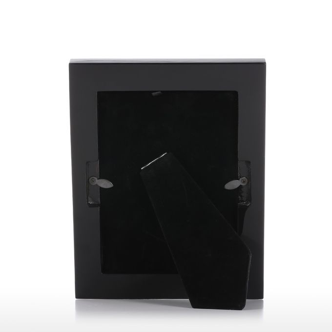 Photo Frame With Plume Texture Wooden Piano Baking Varnish
