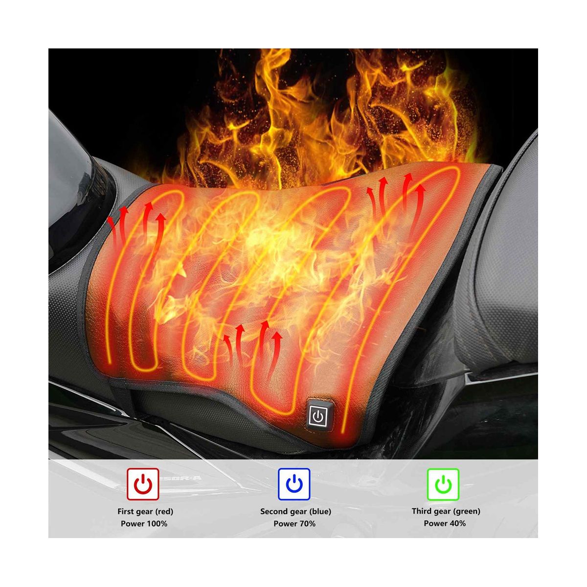 Motorcycle Heated Seat Cushion Electric Heated Seat Pad