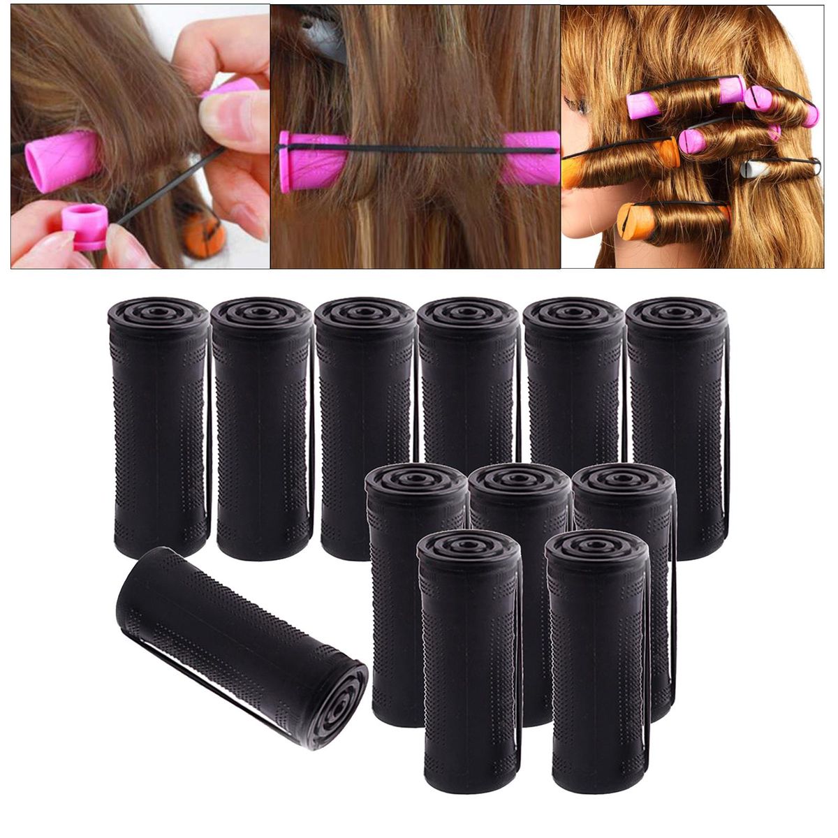 24Pieces Cold Wave Perm Rods Long Short Hair  Heatless