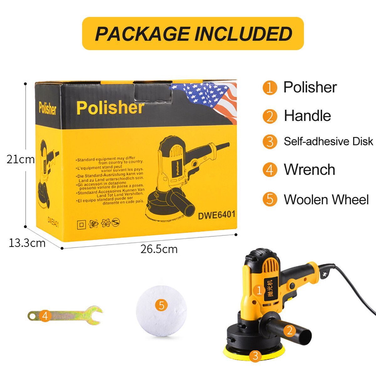 220V 700W Electric Household Car Polisher Polishing Machine