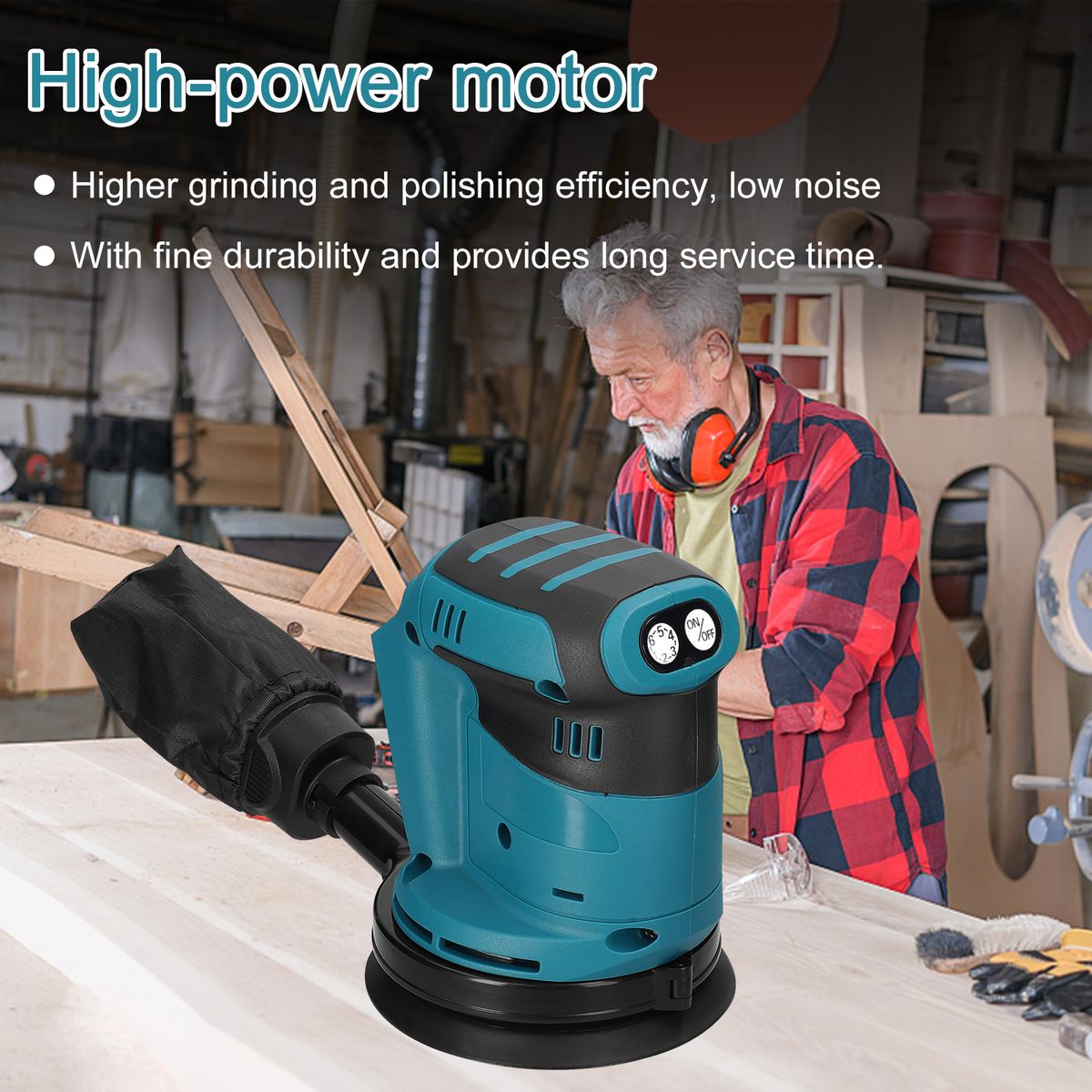 125mm Brushless Motor Cordless Orbital Sander Wood Grinder
