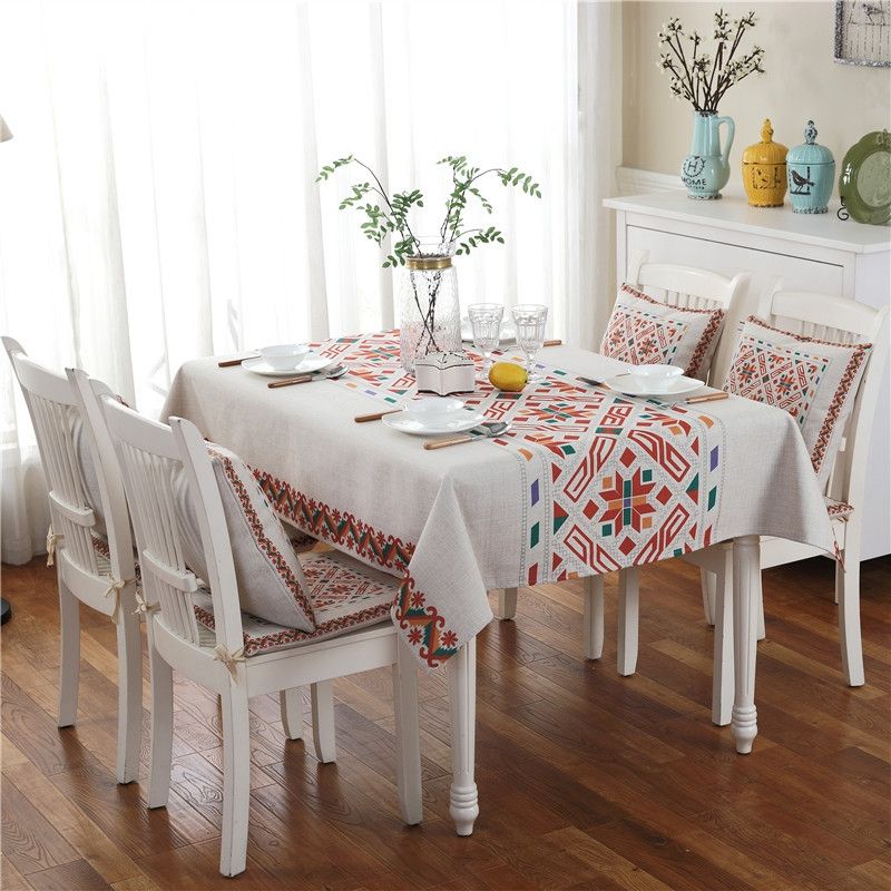 Retro Pattern Linen Table Cloth For Dinner Home Decor Dustproof Table Cover, Size:85x85cm(Nordic Style)