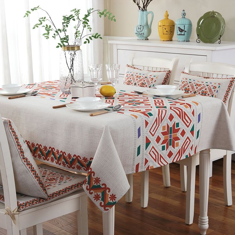 Retro Pattern Linen Table Cloth For Dinner Home Decor Dustproof Table Cover, Size:85x85cm(Nordic Style)