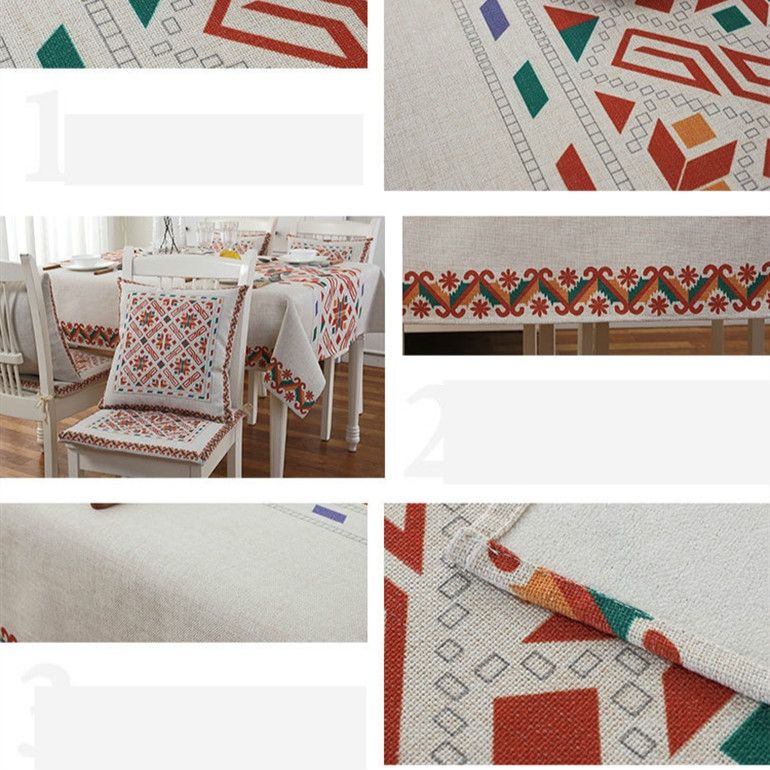 Retro Pattern Linen Table Cloth For Dinner Home Decor Dustproof Table Cover, Size:85x85cm(Nordic Style)