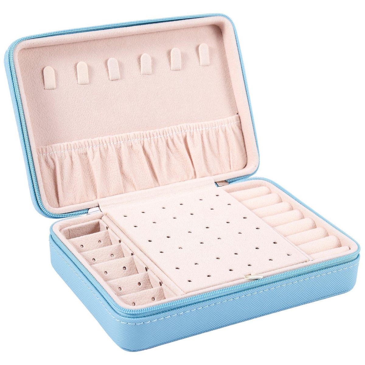 Zipper Earring Ring Storage Box Portable Simple Jewelry Disp