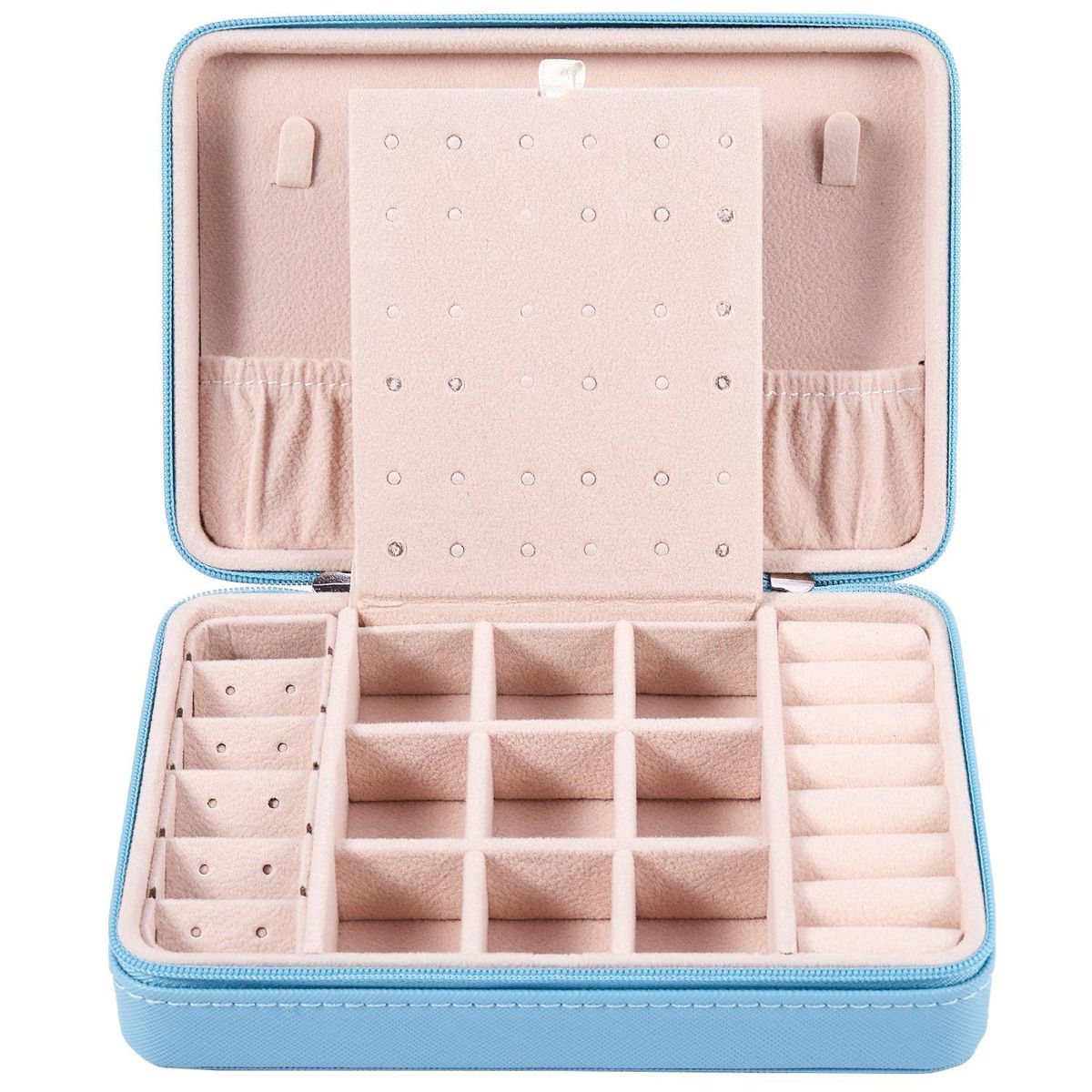 Zipper Earring Ring Storage Box Portable Simple Jewelry Disp