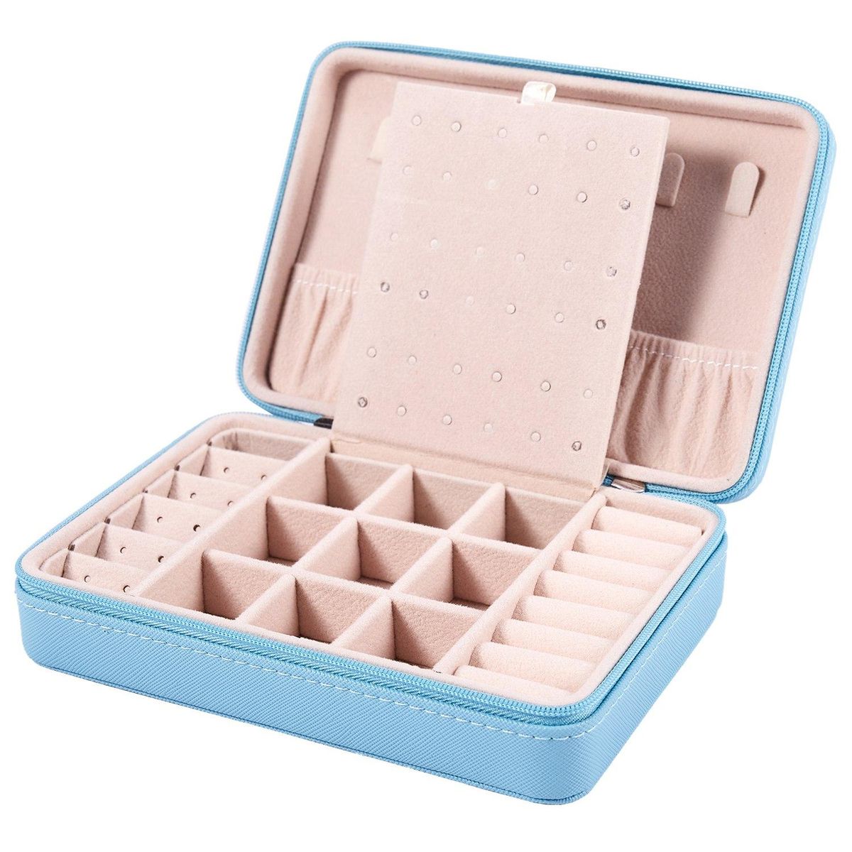 Zipper Earring Ring Storage Box Portable Simple Jewelry Disp