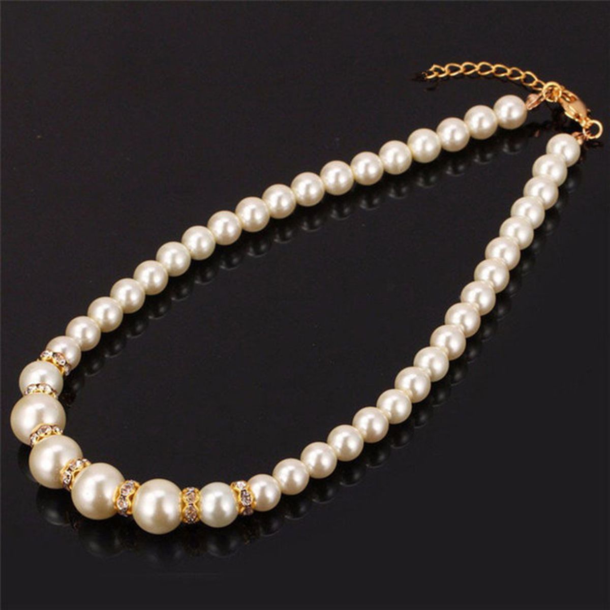3Pcs Elegant Luxury Pearl Set Necklace Ear Wristlet For
