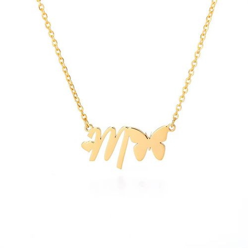 Letter Butterfly Necklace