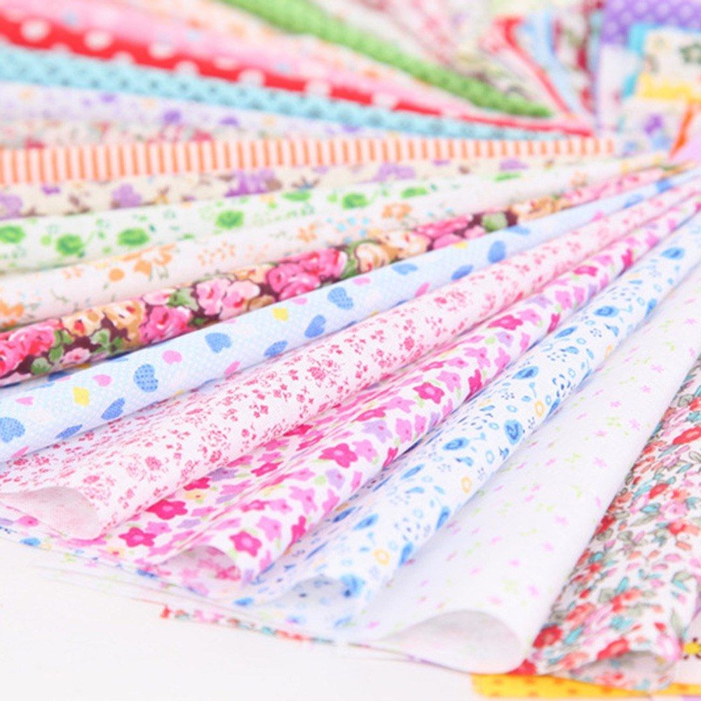 100Pcs DIY Assorted Pattern Floral Printed Patchwork Cotton