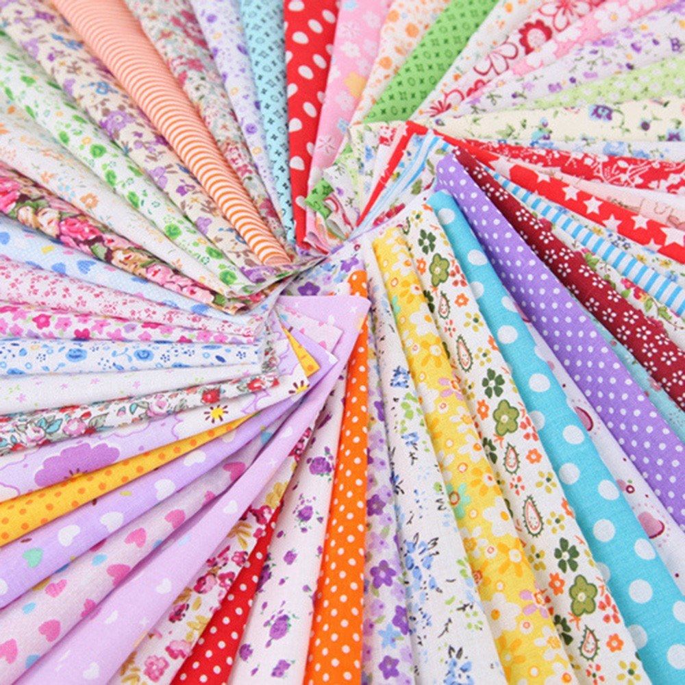 100Pcs DIY Assorted Pattern Floral Printed Patchwork Cotton