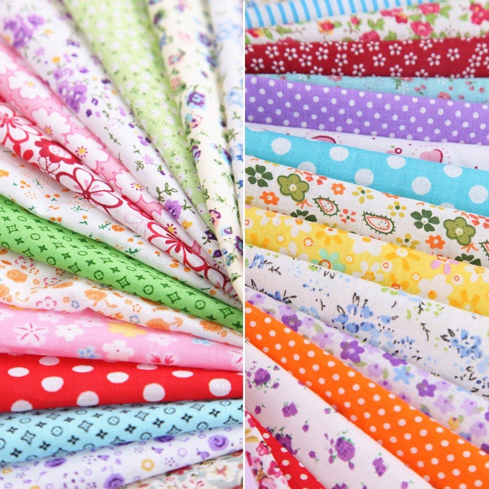 100Pcs DIY Assorted Pattern Floral Printed Patchwork Cotton