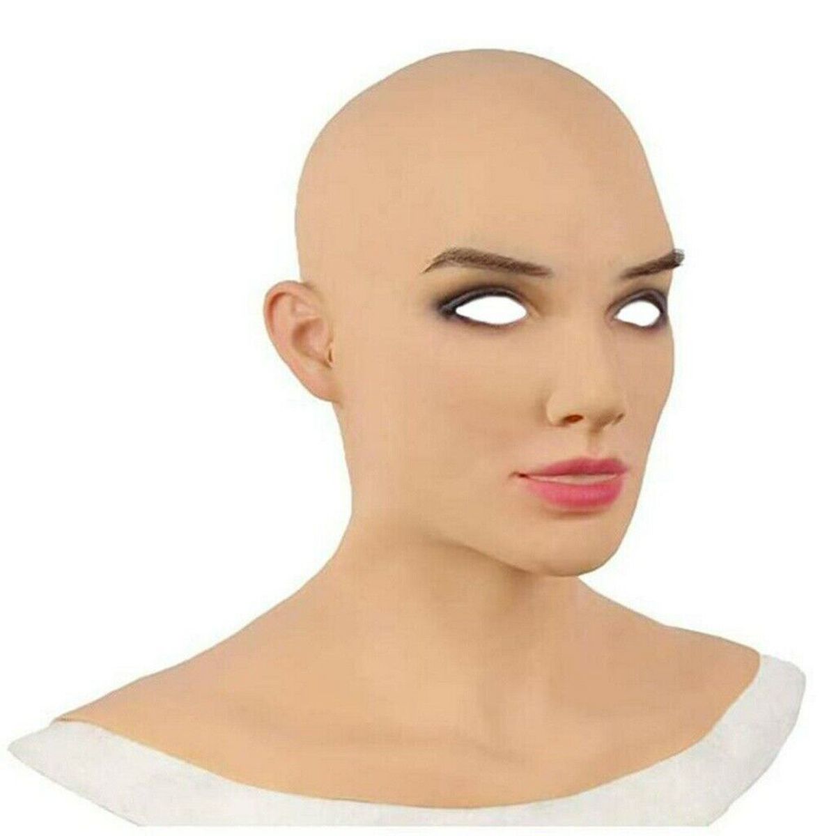 Full Face Realistic Female Latex Head Cover Cosplay Drag