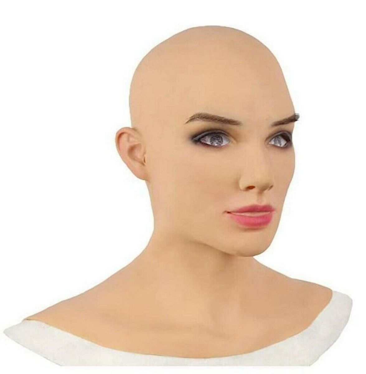 Full Face Realistic Female Latex Head Cover Cosplay Drag