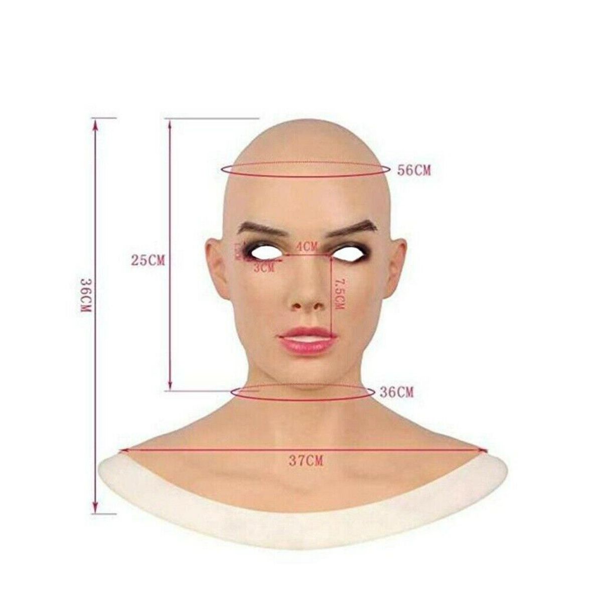 Full Face Realistic Female Latex Head Cover Cosplay Drag