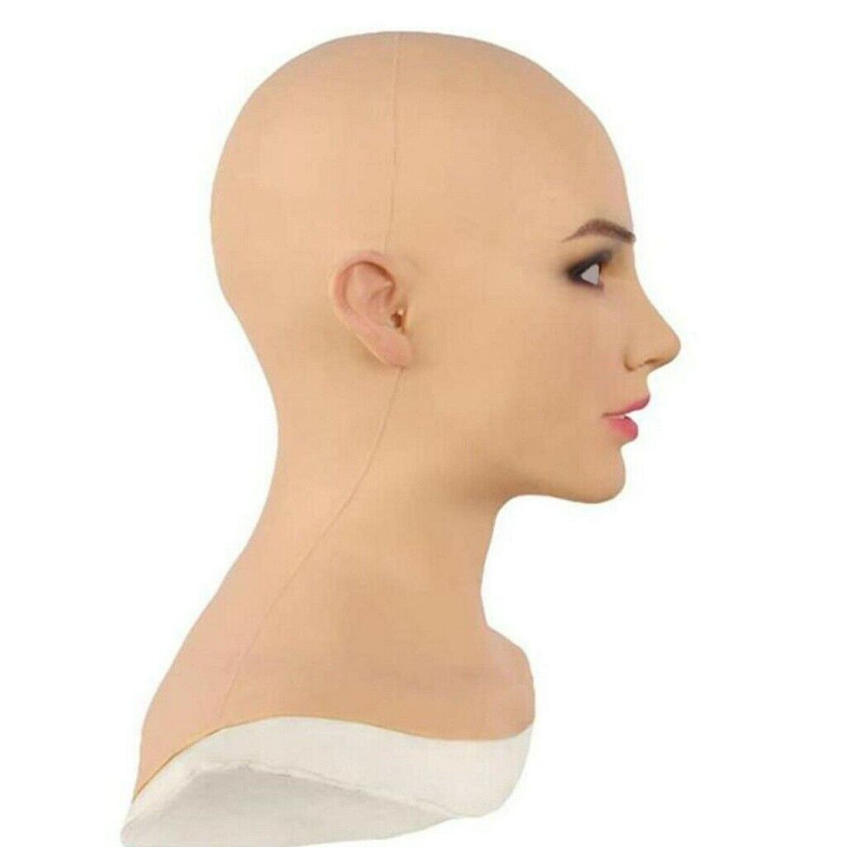 Full Face Realistic Female Latex Head Cover Cosplay Drag