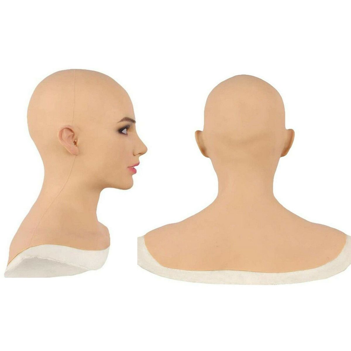 Full Face Realistic Female Latex Head Cover Cosplay Drag