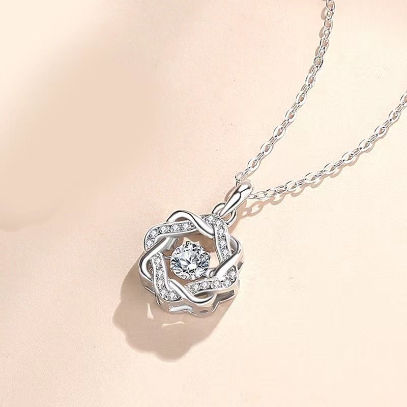 3ct Moissanite Necklace Pendant For Women Certified Pure Silver 925 Jewelry