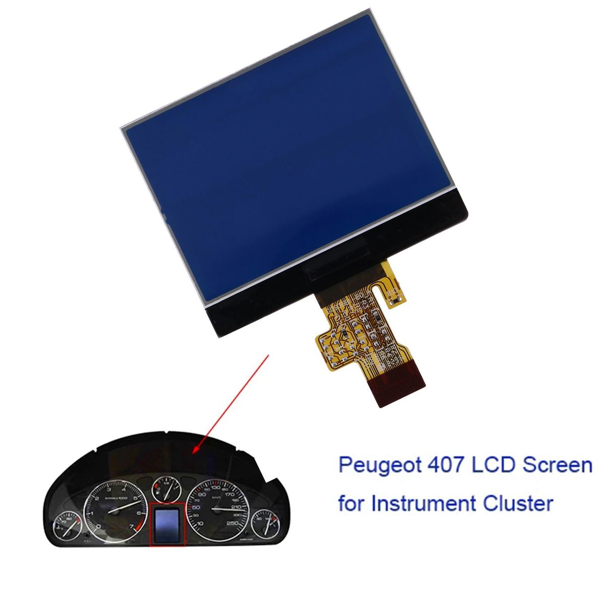 Car Dashboard VDO Instrument Cluster Repair LCD Display for Peugeot 407 407Sw 2004-2006 Dashboard Screen Pixel Repair