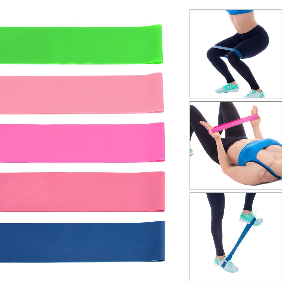 5 PCS Sports Exercise Resistance Loop Bands Set Elastic Band