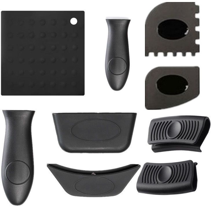 9 PCS / Set Black Silicone Insulation Pad