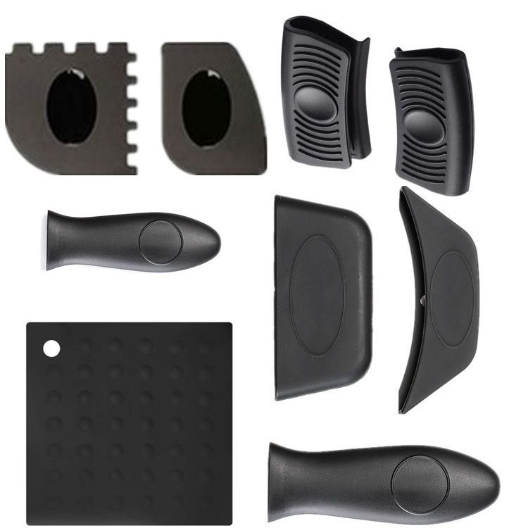 9 PCS / Set Black Silicone Insulation Pad