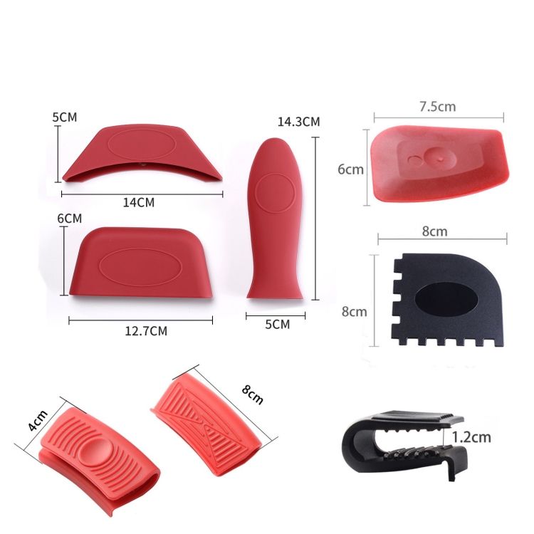 9 PCS / Set Black Silicone Insulation Pad