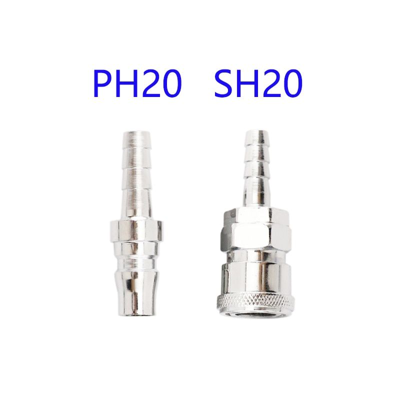 20SH + 20PH Pneumatic Air Pressure 1/4" Hose Pipe Quick Disconnect Coupler Set