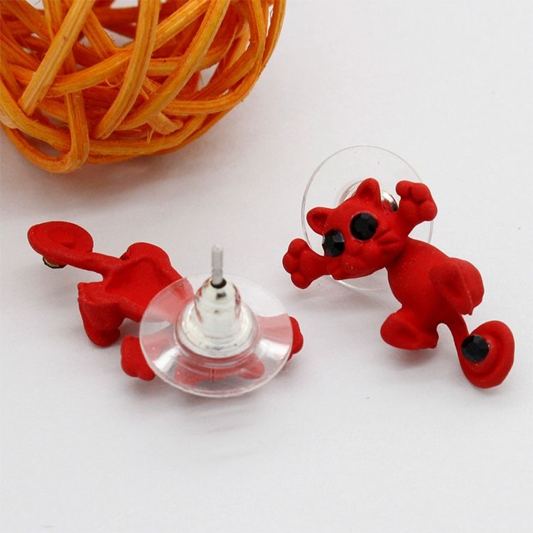 1 Pair Kitten Animal Jewelry Cute Cat Stud Earrings