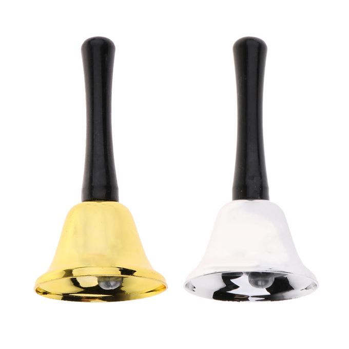 1 Piece  Handheld Hand Bell Handbell Tea Bell With Handle Gold