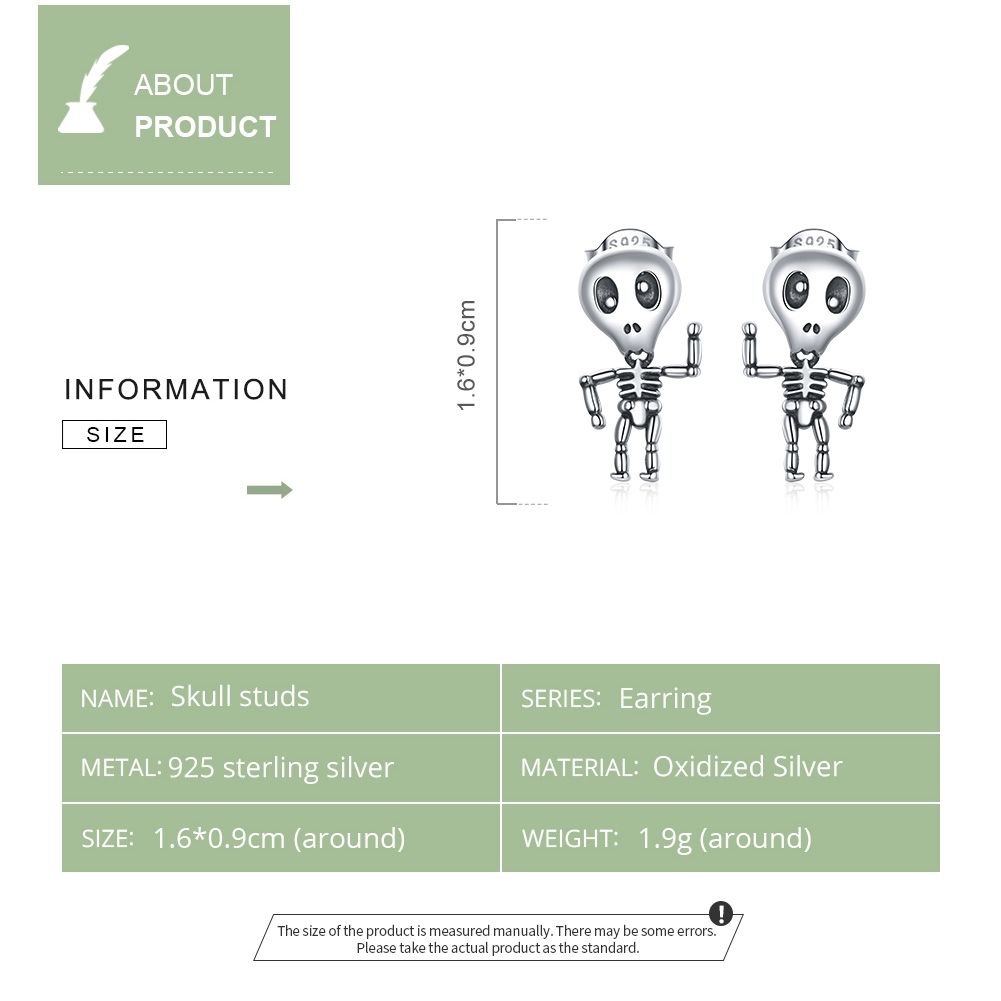 Cool Skeleton Man Ear Studs Women Earrings