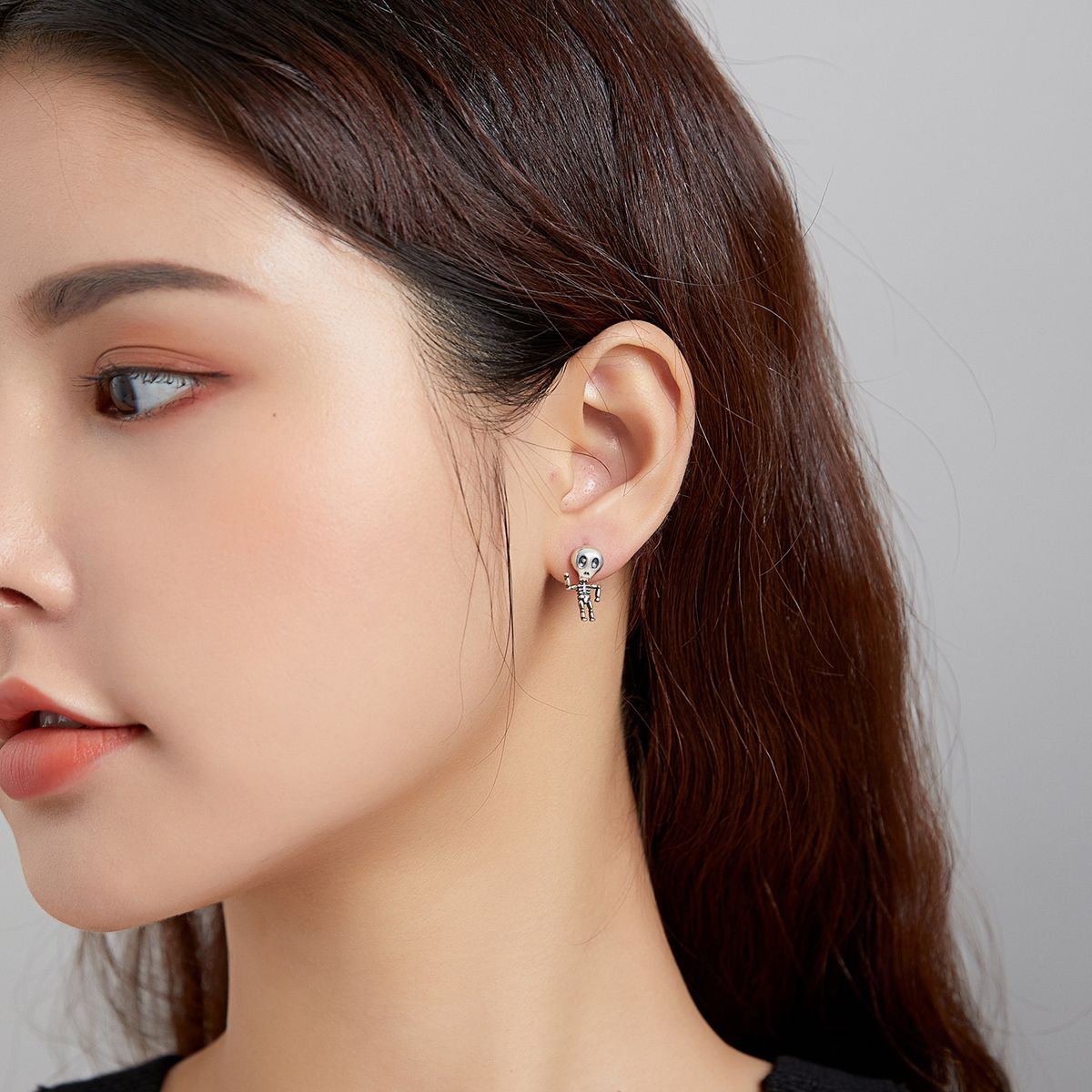 Cool Skeleton Man Ear Studs Women Earrings