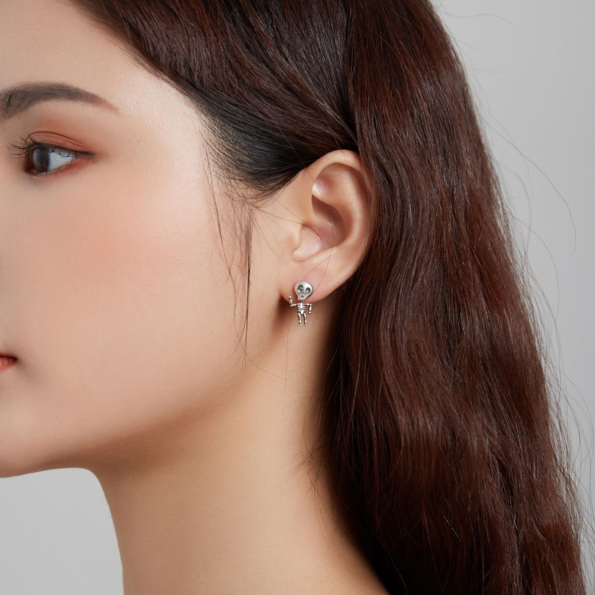 Cool Skeleton Man Ear Studs Women Earrings