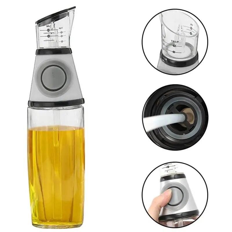 No-Drip Spout Glass Gravy Boat 500ml Kitchen Olive Oil Vinegar Dispenser Pourer Bottle Cooking Tools Tableware Leakproof