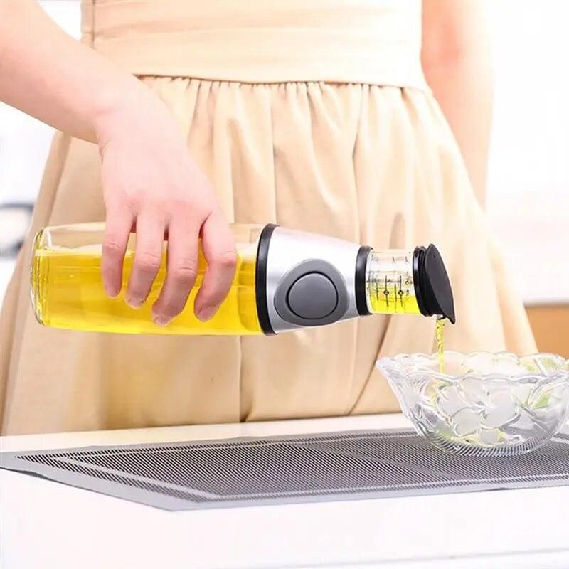 No-Drip Spout Glass Gravy Boat 500ml Kitchen Olive Oil Vinegar Dispenser Pourer Bottle Cooking Tools Tableware Leakproof