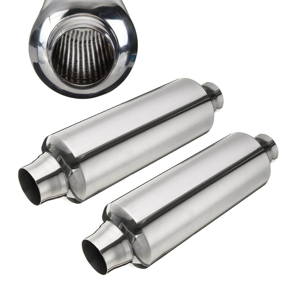 2 PCS 2" Inlet/Outlet Performance Muffler Exhaust / Resonator 14" Inch Overall