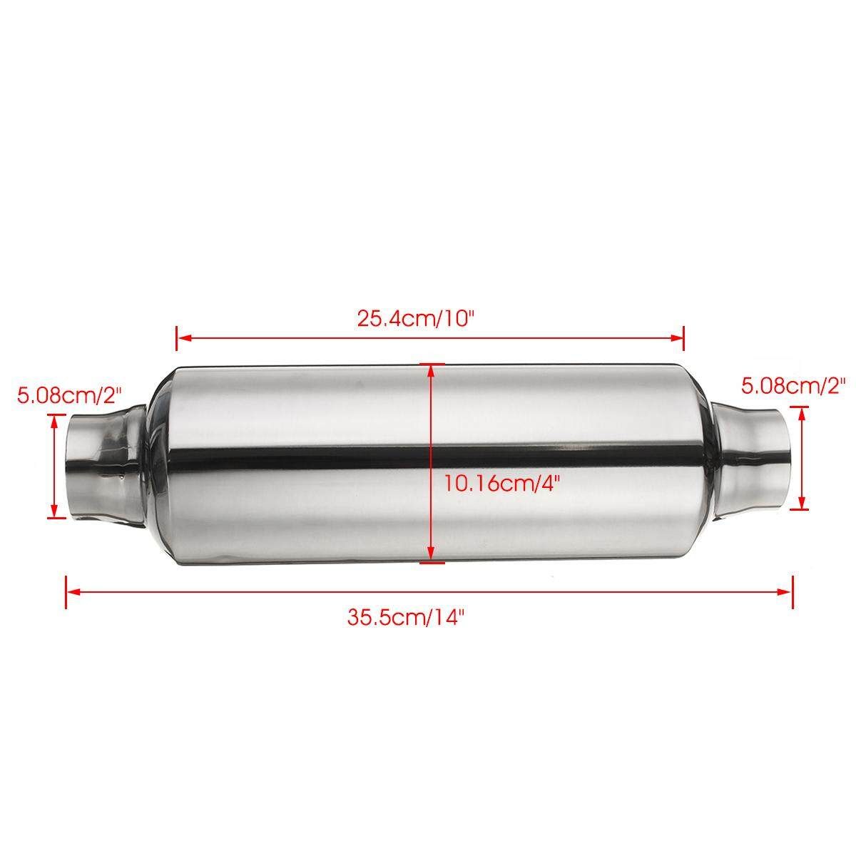 2 PCS 2" Inlet/Outlet Performance Muffler Exhaust / Resonator 14" Inch Overall