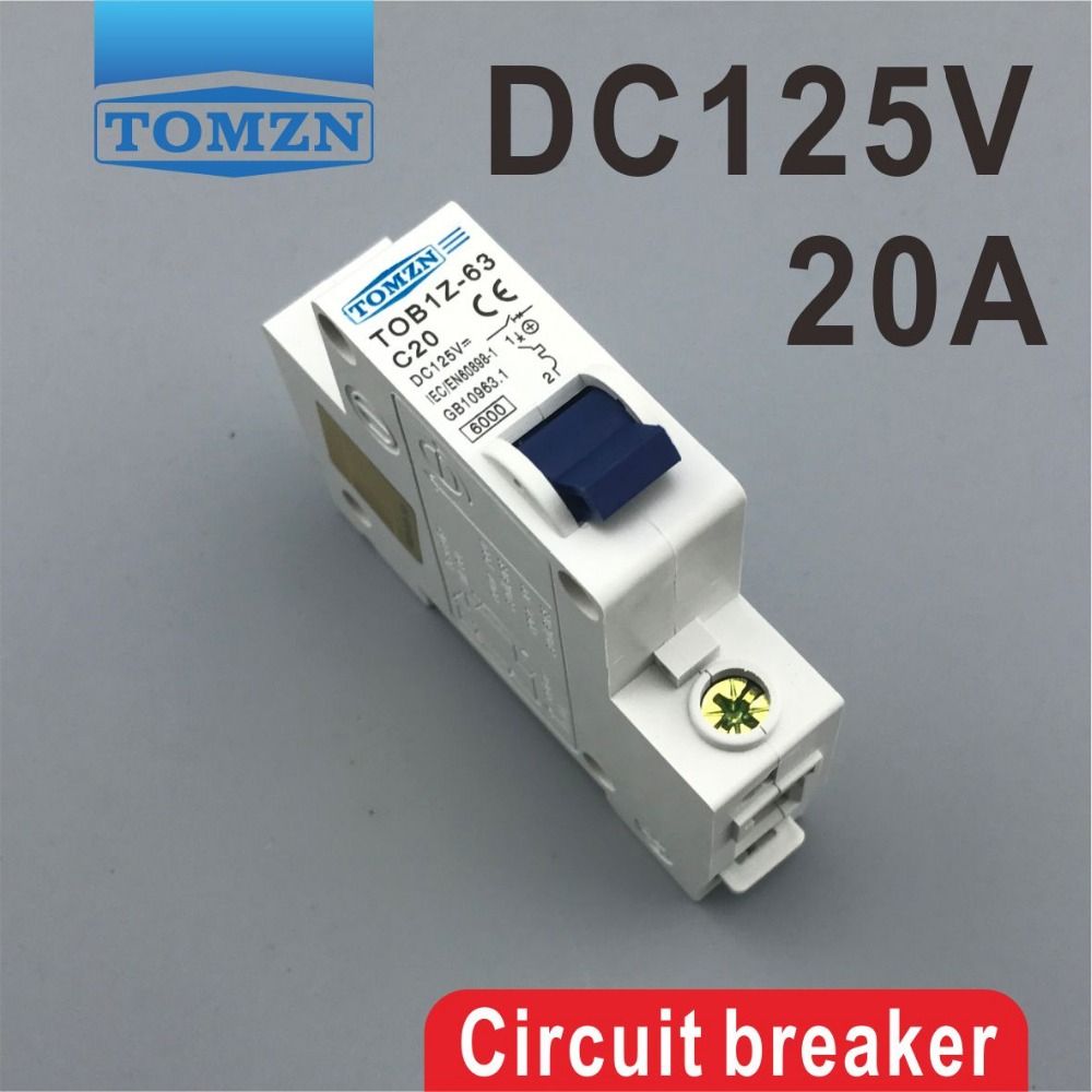 1P 20A 20Ampere DC 125V Circuit Breaker MCB