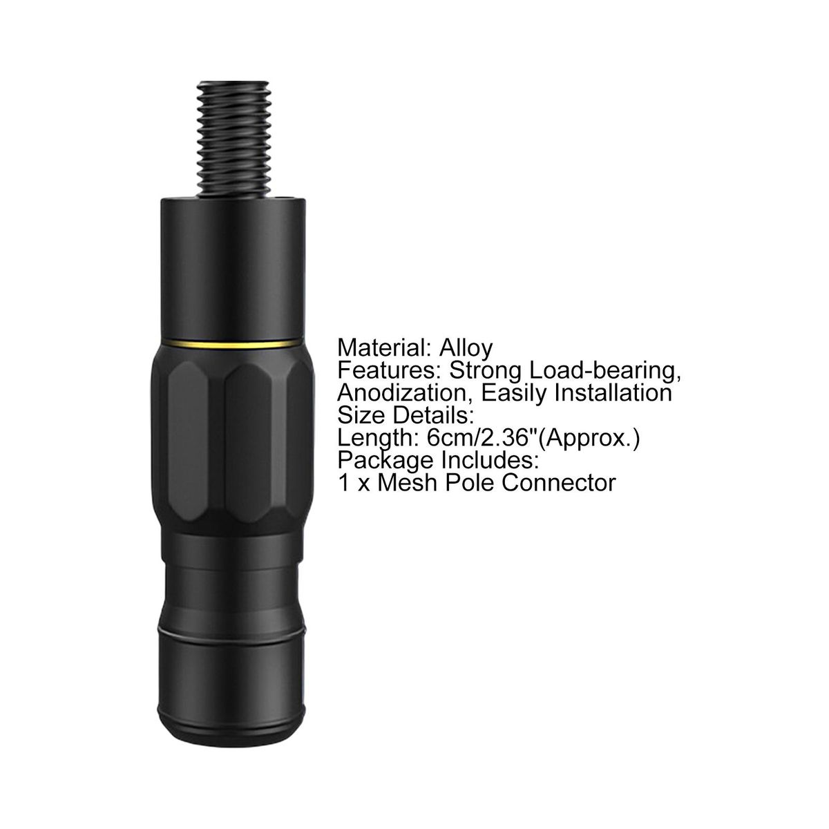 Dip Net Connector Quick Release Net Head Adapter Black