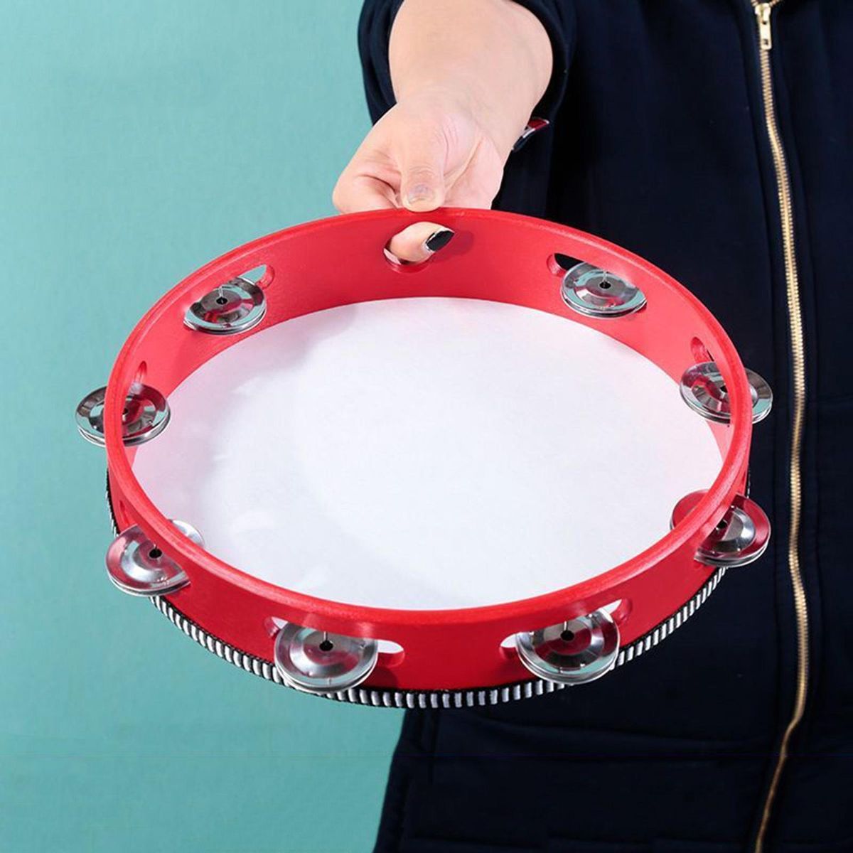 Kids Tambourine Toddler Round Tambourine Drum Percussion Toy